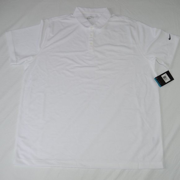 NIKE GOLF DRI-FIT SOLID ICON PIQUE POLO SHIRTS 746099 Color White Size XXL (New) - Picture 4 of 6
